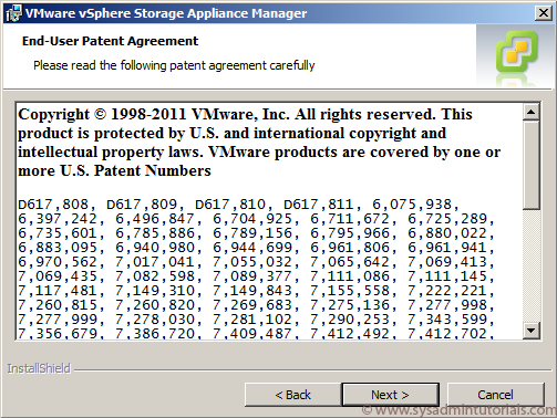 VMware vSphere Storage Appliance Installation