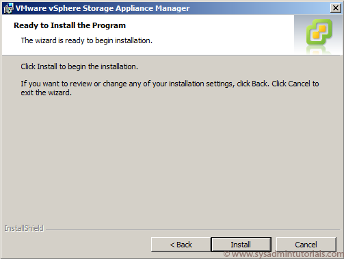 VMware vSphere Storage Appliance Installation